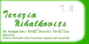 terezia mihalkovits business card